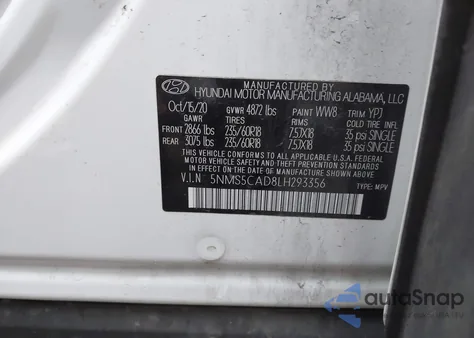 2020 Hyundai Santa Fe Limited from USA, damaged, VIN 5NMS5CAD8LH293356